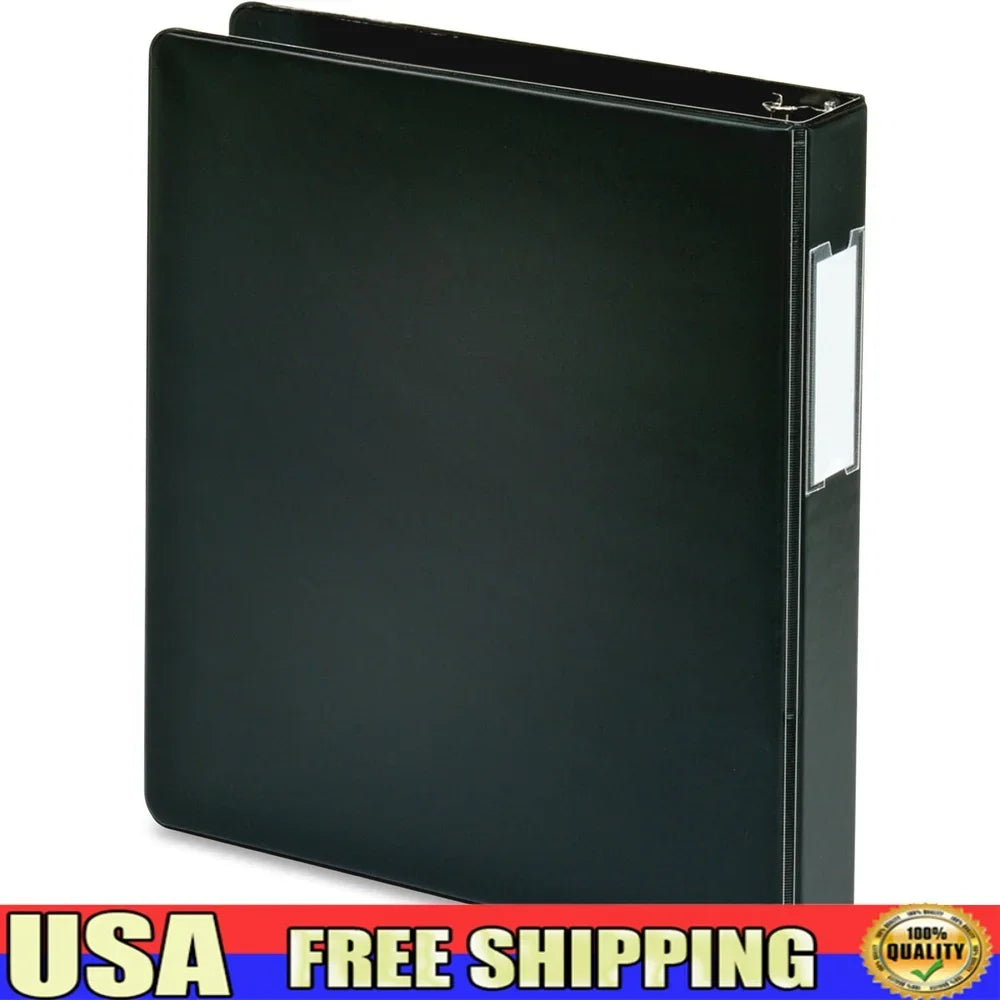 Slanted D-Ring Binder with Label Holder 1-1/2 Inch Capacity Gap-Free Rings Interior Pockets Easy Access Perfect Reports